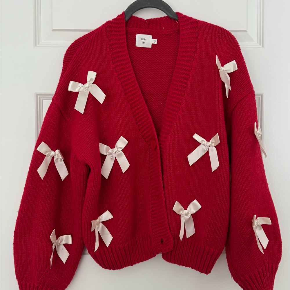 Chic Red Cardigan for Christmas
